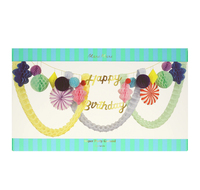 Meri Meri - Happy Birthday Honeycomb Garland - Happy Birthday Petekli Asılan Süs Asılan Süsler