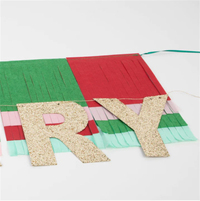 Meri Meri - Merry Christmas Fringe Garland - Merry Christmas Püsküllü Asılan Süs Asılan Süsler