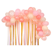 Meri Meri - Pink Balloon & Streamer Garland - Pembe Balonlar & Renkli Şeritler  - 50 balon Balonlar