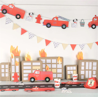 Meri Meri - Fire Truck Cups - İtfaiye Bardaklar - 8'li Bardaklar