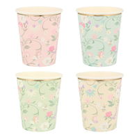Meri Meri - Ladurée Paris Floral Cups - Ladurée Paris Çiçekli Bardaklar - 8'li Bardaklar