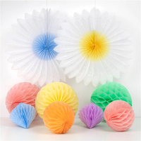 Meri Meri - Pastel Honeycomb Decoration Kit - Pastel Petek Dekor Kiti - 16lı Çarklar & Küreler