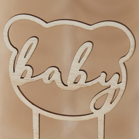 Ginger RayAhşap Baby Shower Pasta Süsü - Teddy BearTED-103