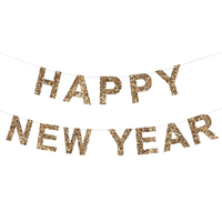 Altın Rengi Parıltılı Happy New Year Asılan Süs Gizden Gelenler
