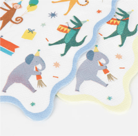 Meri Meri - Animal Parade Large Napkins - Hayvanlar Geçit Töreni Peçeteler (16'lı) Gizden Gelenler