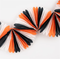 Meri Meri - Black & Orange Stripe Honeycomb Garland - Siyah & Turuncu Petekli Asılan Süs Gizden Gelenler
