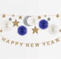 Meri Meri - Celestial New Year Garland - Happy New Year Asılan Süs Gizden Gelenler