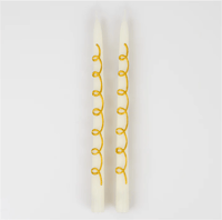 Meri Meri - Gold Swirl Taper Candles - Altın Kıvrımlı Mumlar (2'li) Gizden Gelenler