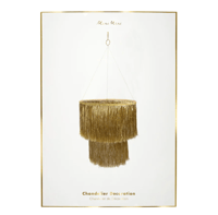 Meri Meri - Gold Tinsel Chandelier - Altın Püsküllü Süs Avize Gizden Gelenler