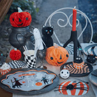 Meri Meri - Halloween Checker Cups - Cadılar Bayramı Damalı Bardaklar (8'li) Gizden Gelenler