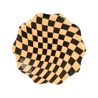 Meri Meri - Halloween Checker Side Plates - Cadılar Bayramı Damalı Tabaklar (M) (8'li) Gizden Gelenler