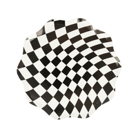 Meri Meri - Halloween Checker Side Plates - Cadılar Bayramı Damalı Tabaklar (M) (8'li) Gizden Gelenler