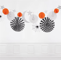 Meri Meri - Halloween Honeycomb Shapes Garland - Halloween Asılan Süs Gizden Gelenler