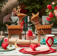 Meri Meri - Honeycomb Reindeer Family - Rengeyiği Ailesi Dekorlar (3'lü) Gizden Gelenler