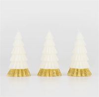 Meri Meri - Ivory Tree Candles - Krem Renk Ağaç Mumlar (3'lü) Gizden Gelenler