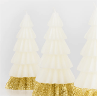 Meri Meri - Ivory Tree Candles - Krem Renk Ağaç Mumlar (3'lü) Gizden Gelenler