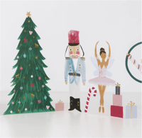 Meri Meri - Nutcracker Concertina Card - Nutcracker Tebrik Kartı Gizden Gelenler