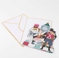 Meri Meri - Nutcracker Concertina Card - Nutcracker Tebrik Kartı Gizden Gelenler