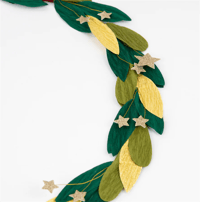 Meri Meri - Paper Leaf & Star Wreath - Yapraklar & Yıldızlar Süs Gizden Gelenler