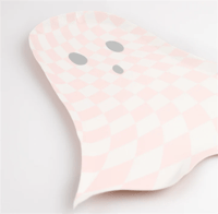 Meri Meri - Pink Checker Ghost Plates - Pembe Hayalet Tabaklar (8'li) Gizden Gelenler