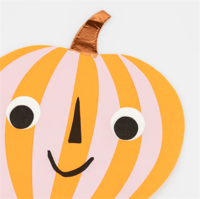 Meri Meri - Pink & Orange Stripy Pumpkin Napkins - Pembe & Turuncu Çizgili Balkabağı Peçeteler (16'l Gizden Gelenler