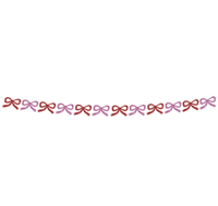 Meri Meri - Red & Pink Glitter Bow Garland - Kırmızı & Pembe Parıltılı Kurdele Asılan Süs Gizden Gelenler