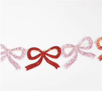 Meri Meri - Red & Pink Glitter Bow Garland - Kırmızı & Pembe Parıltılı Kurdele Asılan Süs Gizden Gelenler