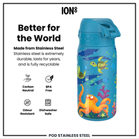 ION8ION8 - Çocuk Su Termosu - Deniz Kaplumbağaları - 320 ml - SızdırmazI8TS320PBSEATUR