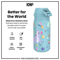 ION8ION8 - Çocuk Su Termosu - Mavi Unicorn - 320 ml - SızdırmazI8TS320PBUNI