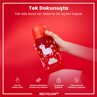 ION8ION8 - Çocuk Suluk - Kırmızı Unicorn - 350 ml - Sızdırmaz - BPA İçermeyenI8RF350PRUNI