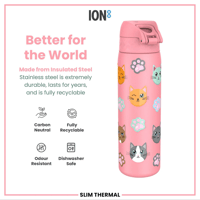 ION8ION8 - İnce Su Termosu - Kediler - 500 ml - SızdırmazI8TS500PRCATS