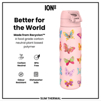 ION8ION8 - İnce Su Termosu - Kelebek - 500 ml - SızdırmazI8TS500PPBFLY