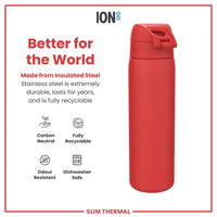 ION8ION8 - İnce Su Termosu - Kırmızı - 500 ml - SızdırmazI8TS500RED