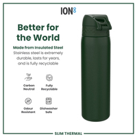 ION8ION8 - İnce Su Termosu - Koyu Yeşil - 500 ml - SızdırmazI8TS500DGRE