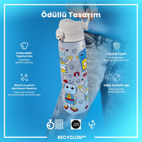 ION8ION8 - İnce Suluk - Robotlar - 500 ml - Sızdırmaz - BPA İçermeyenI8RF500PIROBOT