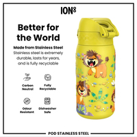 ION8ION8 - Paslanmaz Çelik Çocuk Suluk - Aslanlar - 400 ml - SızdırmazI8SS400PYLION