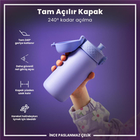 Ion8Ion8 - Paslanmaz Çelik Çocuk Suluk - Açık Mor - 400 ml - SızdırmazI8SS400PERI