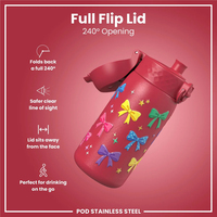 ION8ION8 - Paslanmaz Çelik Çocuk Suluk - Fiyonklar - 400 ml - SızdırmazI8SS400PVMBOWS