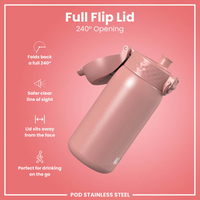 ION8ION8 - Paslanmaz Çelik Çocuk Suluk - Gül Kurusu - 400 ml - SızdırmazI8SS400ROSE