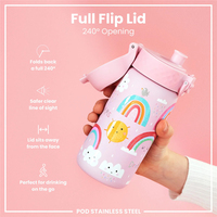 ION8ION8 - Paslanmaz Çelik Çocuk Suluk - Gökkuşağı - 400 ml - SızdırmazI8SS400PPRAINB
