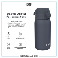 Ion8Ion8 - Paslanmaz Çelik Çocuk Suluk - Koyu Lavicert - 400 ml - SızdırmazI8SS400ANAVY