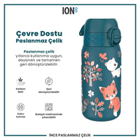 Ion8Ion8 - Paslanmaz Çelik Çocuk Suluk - Orman Hayvanları - 400 ml - SızdırmazI8SS400PTFOREAN