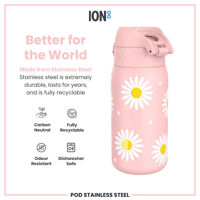 ION8ION8 - Paslanmaz Çelik Çocuk Suluk - Papatyalar - 400 ml - SızdırmazI8SS400PPDAISY
