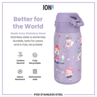 ION8ION8 - Paslanmaz Çelik Çocuk Suluk - Periler - 400 ml - SızdırmazI8SS400PVFAIRY