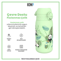 Ion8Ion8 - Paslanmaz Çelik Çocuk Suluk - Panda - 400 ml - SızdırmazI8SS400PGPANDA