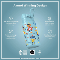 ION8ION8 - Paslanmaz Çelik Çocuk Suluk - Robotlar - 400 ml - SızdırmazI8SS400PBROBOT