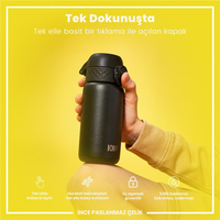 Ion8Ion8 - Paslanmaz Çelik Çocuk Suluk - Siyah - 400 ml - SızdırmazI8SS400BLK