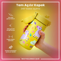 Ion8Ion8 - Paslanmaz Çelik Çocuk Suluk - Sarı Unicorn - 400 ml - SızdırmazI8SS400PYUNI
