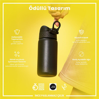 Ion8Ion8 - Paslanmaz Çelik Çocuk Suluk - Siyah - 400 ml - SızdırmazI8SS400BLK