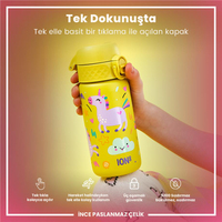Ion8Ion8 - Paslanmaz Çelik Çocuk Suluk - Sarı Unicorn - 400 ml - SızdırmazI8SS400PYUNI